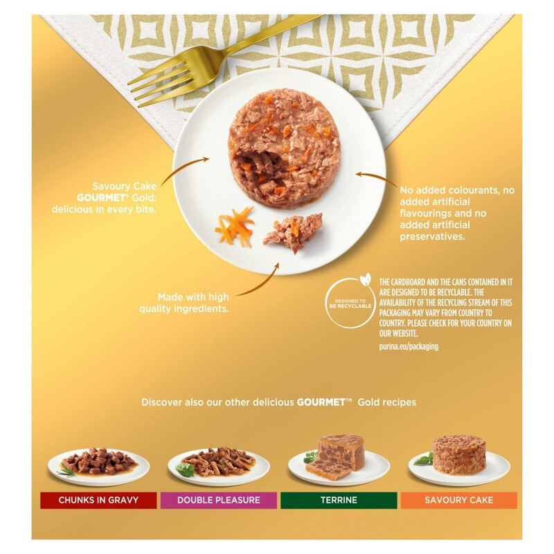 Gourmet Gold Savoury Cake Meat & Veg 85g x 8 x 6