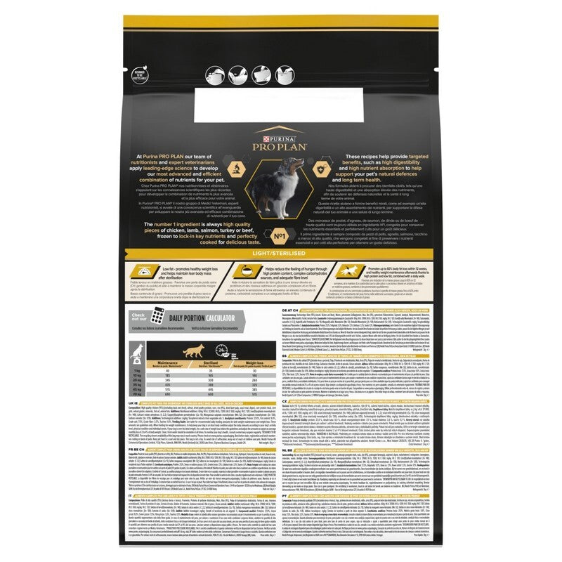 Pro Plan Adult All Sizes Light / Sterilised with Chicken 3kg