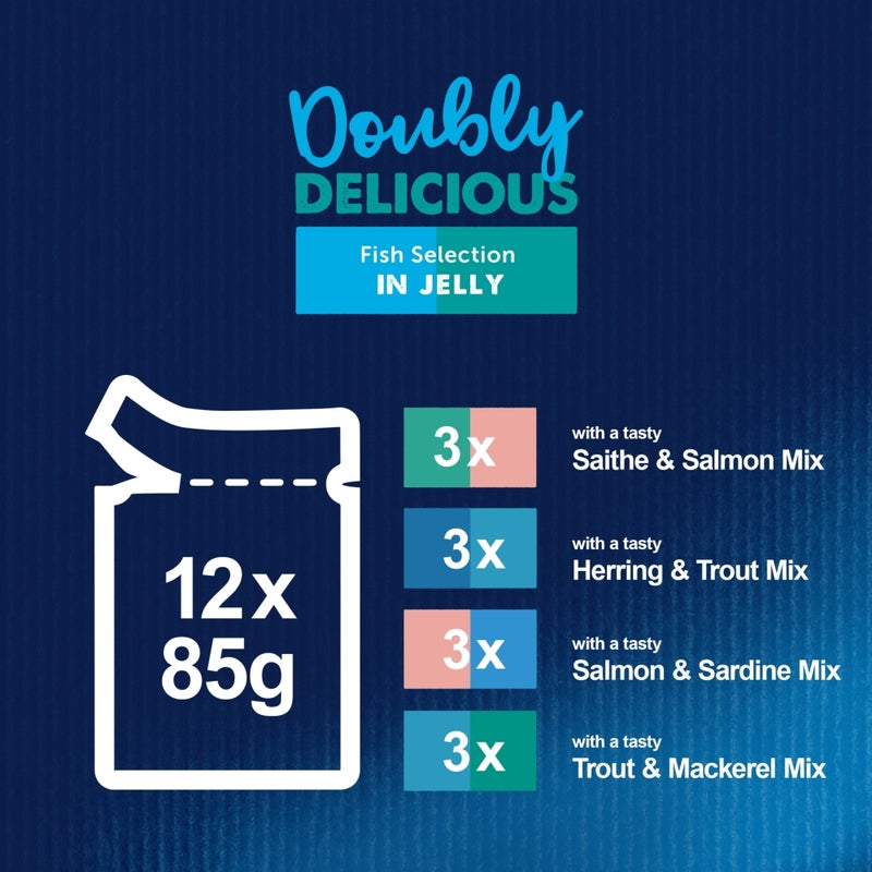 Felix Adult AGAIL Pouches Doubly Delicious Fish 85g x 12 x 4