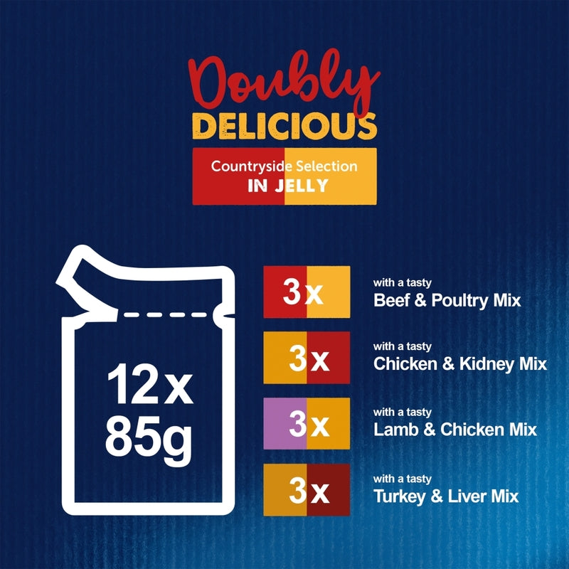 Felix Senior AGAIL Pouches Doubly Delicious 7+ Meat 85g x 12 x 4