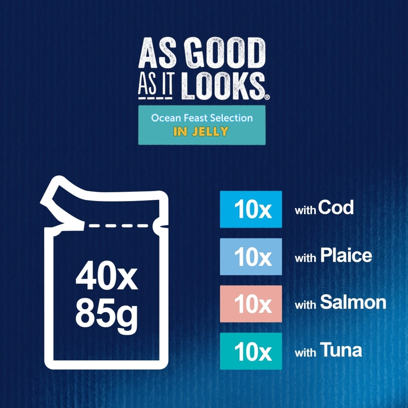 Felix Adult AGAIL Pouches Ocean Feast Chunks In Jelly 85g x 40