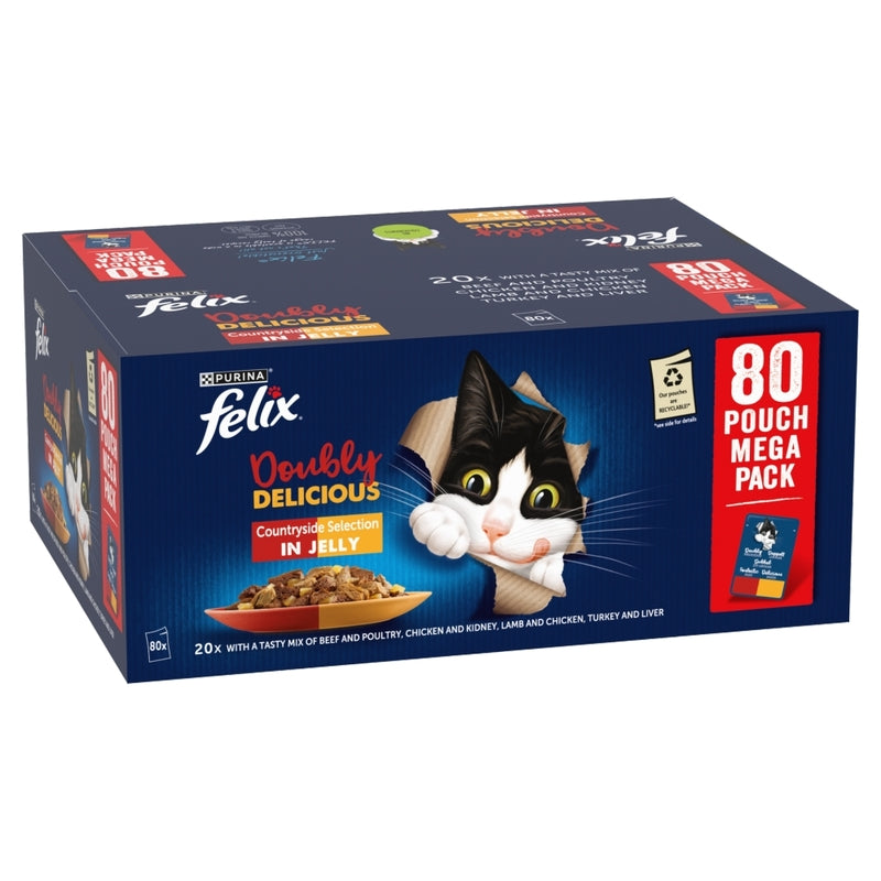 Felix Adult AGAIL Pouches Doubly Delicious Meat 85g x 80