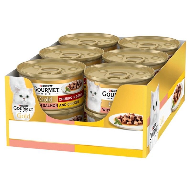 Gourmet Gold Salmon & Chicken in Gravy Cat Food 85g x 12