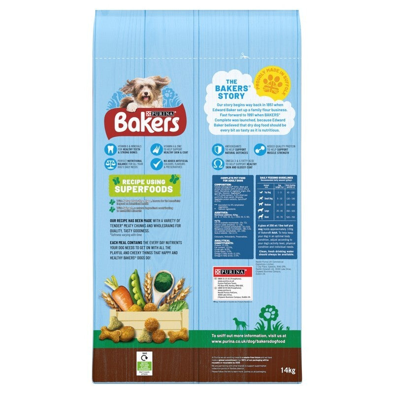 Bakers Adult Complete with Beef & Veg 14kg
