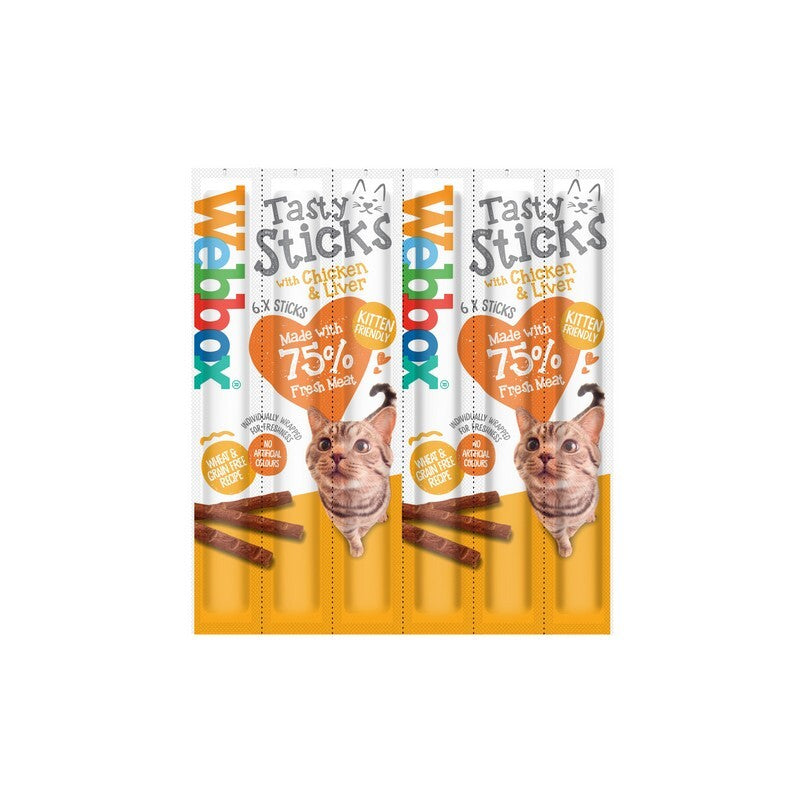 Webbox Tasty Sticks Cat Chicken & Liver 6 x 12
