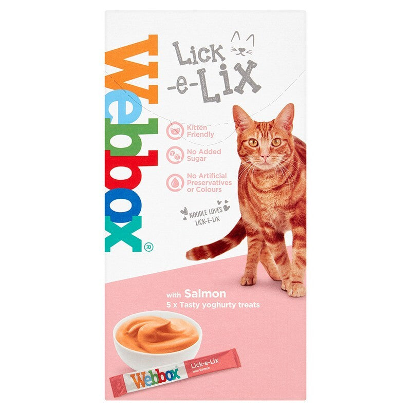 Webbox Lick e Lix Yoghurt Salmon Cat Treat 15g x 5 x 10