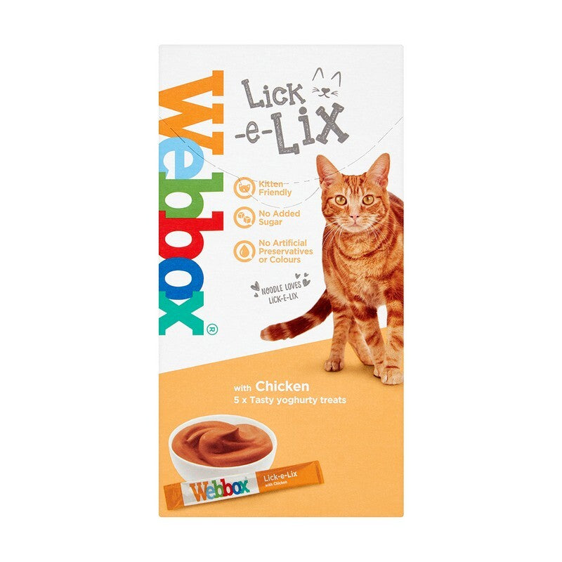 Webbox Lick e Lix Yoghurt Chicken Cat Treat 15g x 5 x 10
