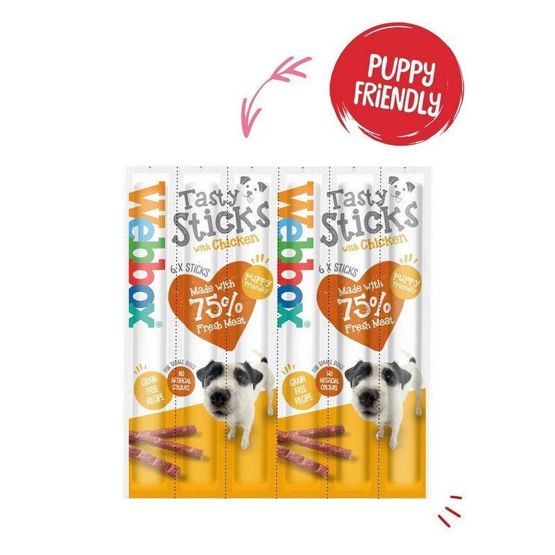 Webbox Tasty Sticks Chicken Small 6 Sticks x 12