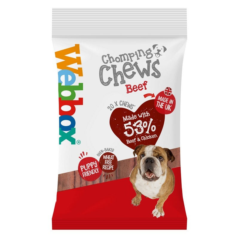 Webbox Chomping Chews Beef 200g x 10