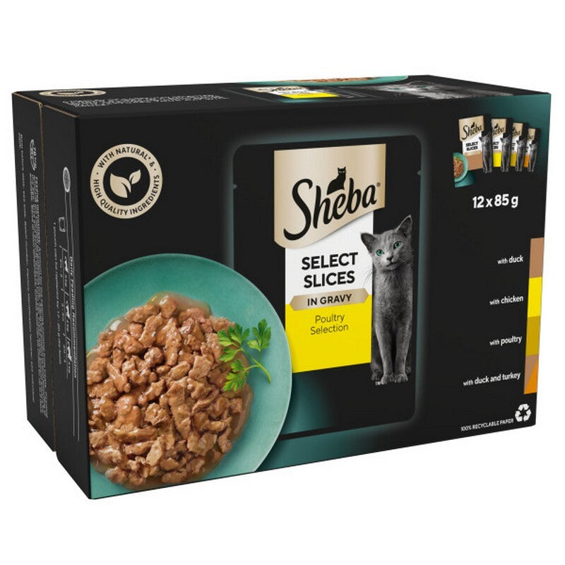 Sheba Select Slices Poultry Collection in Gravy 85g x 12 x 4