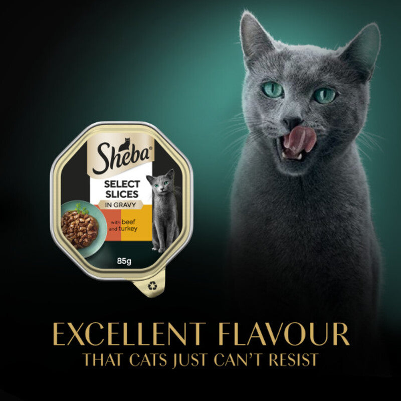Sheba Tray Select Slices Beef & Turkey in Gravy 85g x 22