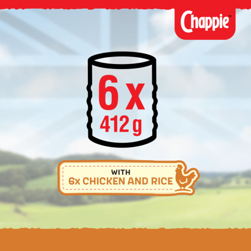 Chappie Tins Chicken & Rice Tray 412g x 6 x 4
