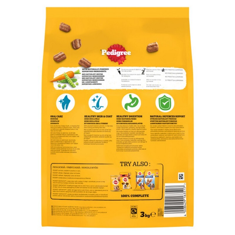 Pedigree Adult Complete with Poultry & Veg 3kg x 3
