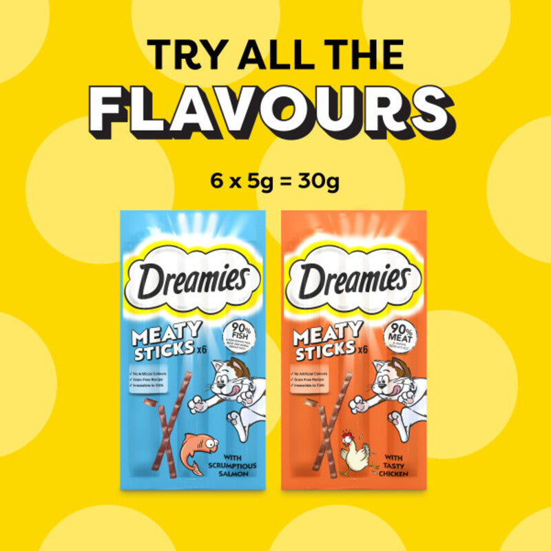 Dreamies Meaty Sticks Salmon Cat Treats 30g x 14