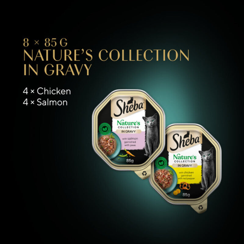 Sheba Natures Collection Mixed Selection in Gravy Trays 85g x 8 x 4