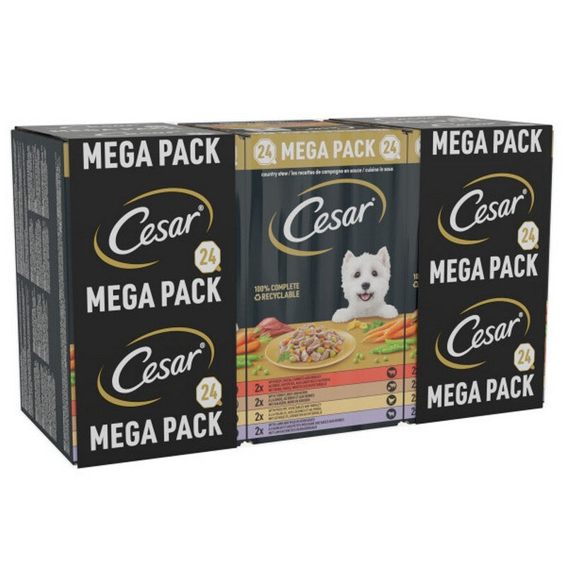 Cesar Country Stew Mixed Selection in Gravy Mega Pack 24 x 150g
