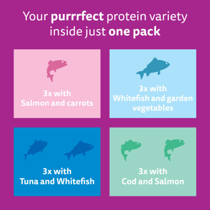 Whiskas Adult 1+ Tasty Mix Catch of The Day in Gravy Pouches 85g x 12 x 4
