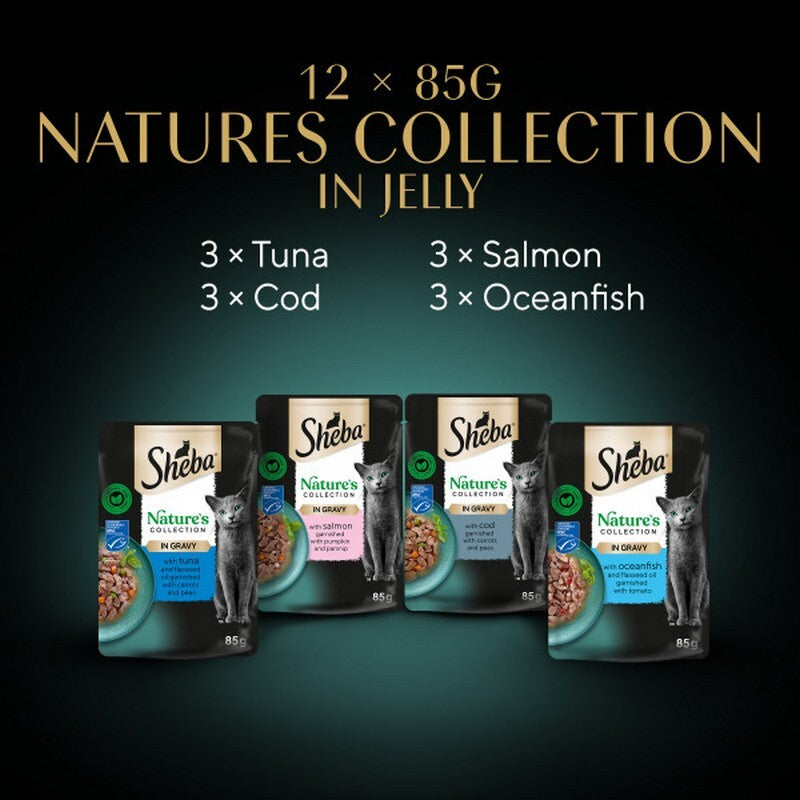 Sheba Natures Collection Fish Selection in Gravy Pouches 85g x 12 x 4
