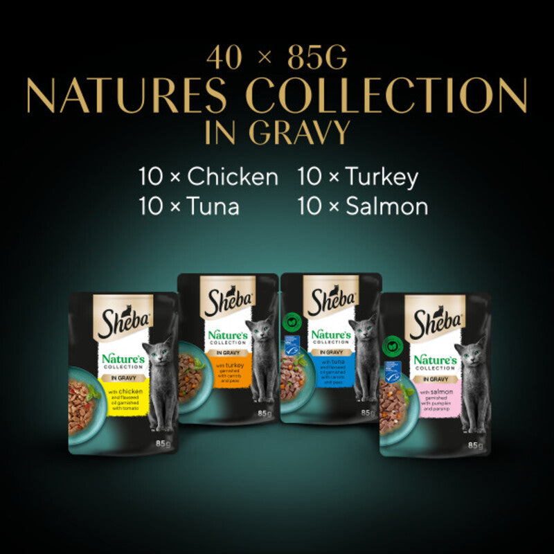 Sheba Natures Collection Mixed Selection in Gravy Pouches 85g x 40