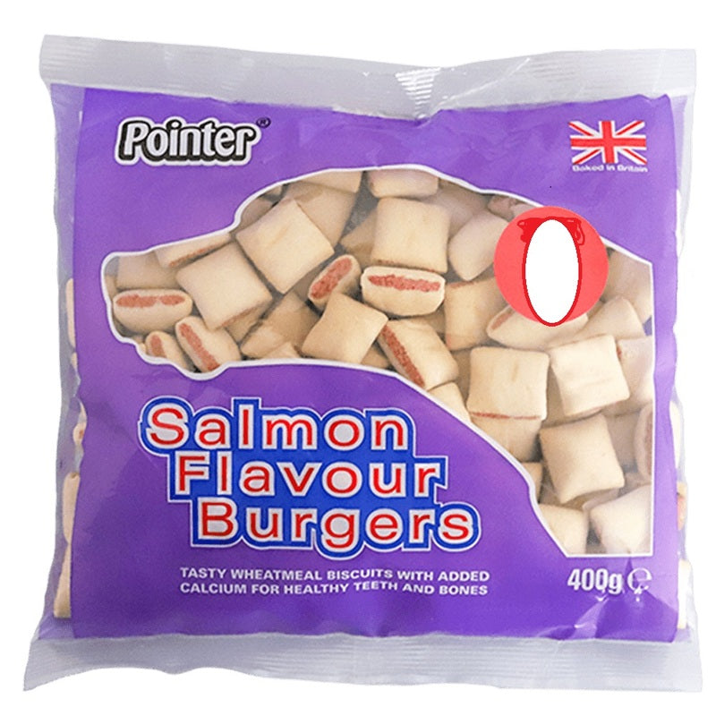 Pointer Salmon Burgers Dog Treats 400g x 6