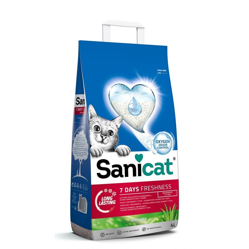 Sanicat Aloe Vera 7 Days Cat Litter 4L x 5