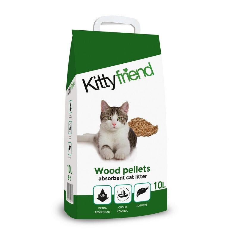 Kitty Friend Wood Pellets Cat Litter 10L