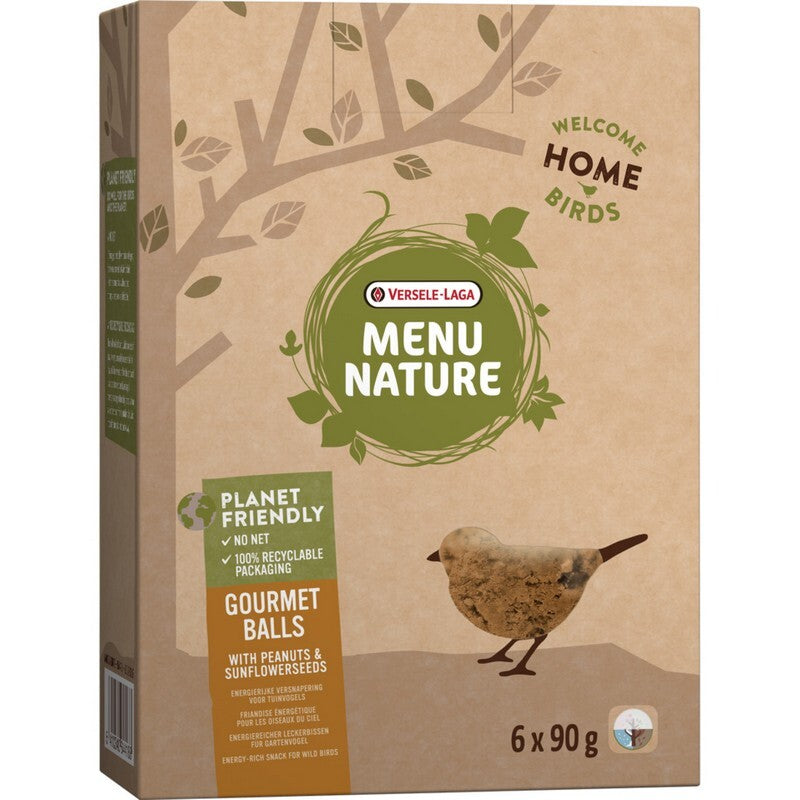 Versele Laga Menu Nature Gourmet Balls with Peanuts & Sunflower Seeds No Nets 90g x 6