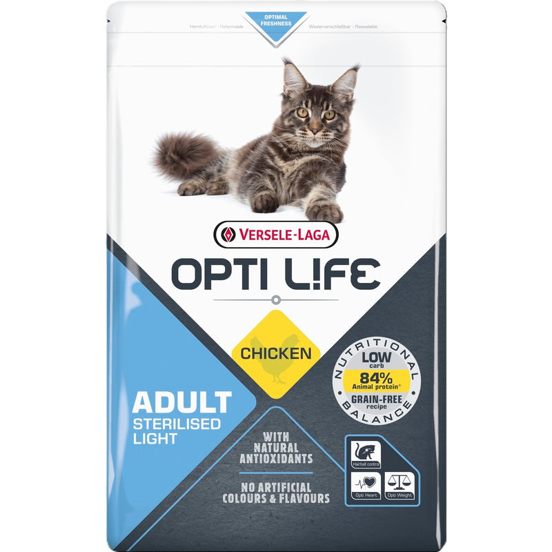 Versele Laga Opti Life Cat Adult Sterilised/Light Grain Free Chicken 2.5kg x 4