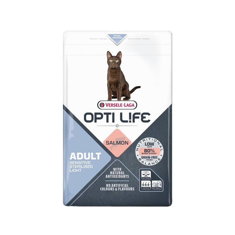 Versele Laga Opti Life Cat Adult Sensitive Sterilised/Light Salmon 2.5kg x 4
