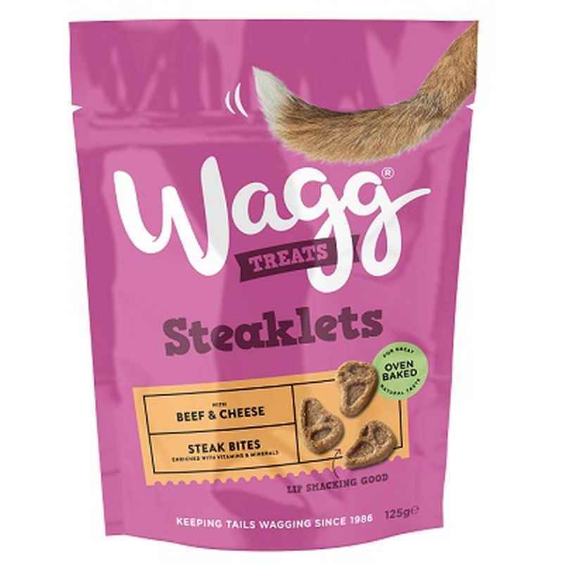 Wagg Steaklets Steak Bites with Beef & Cheese Treats 125g x 7