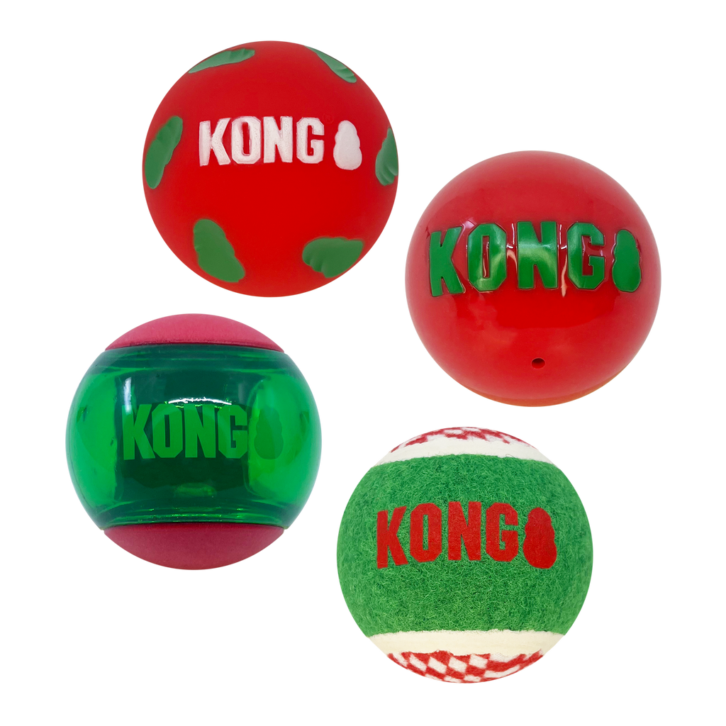 Kong Xmas Occasions Balls 4 Pack Medium