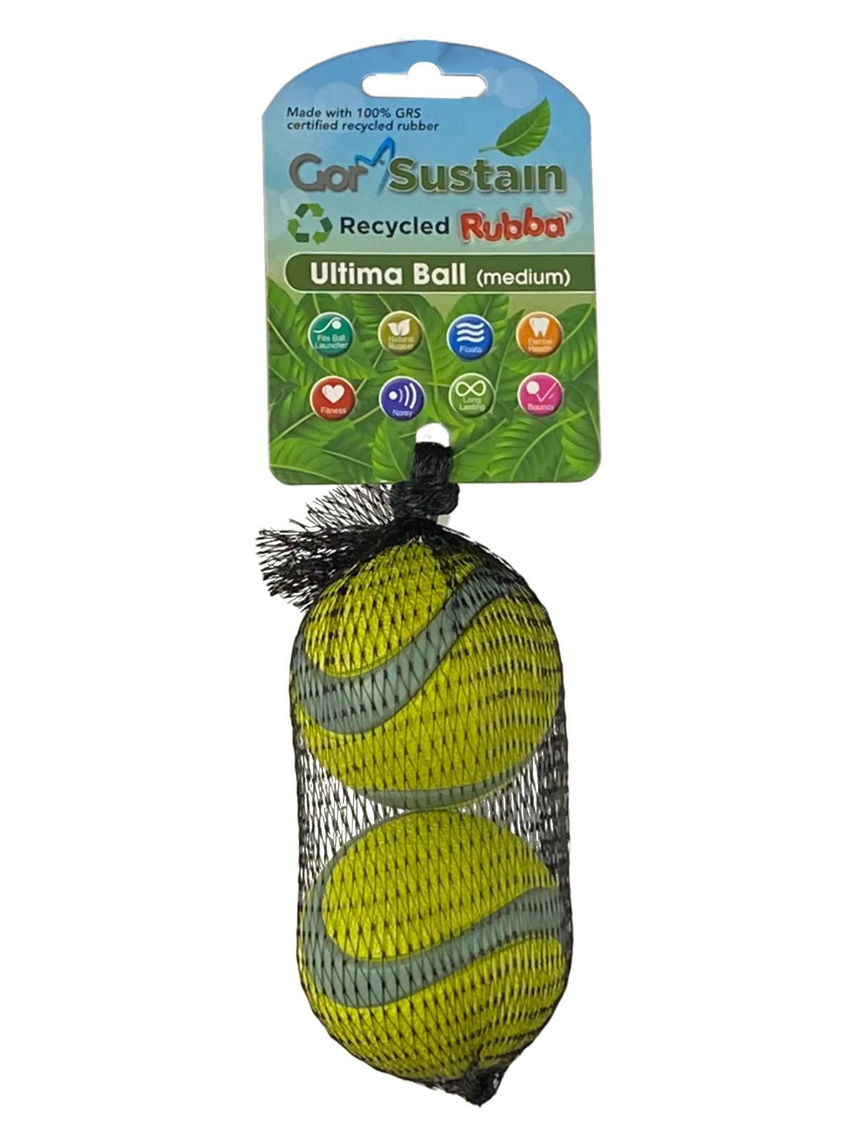 Gor Sustain Rubba Ultima Ball (2 PACK) Medium (6.5cm) Neon