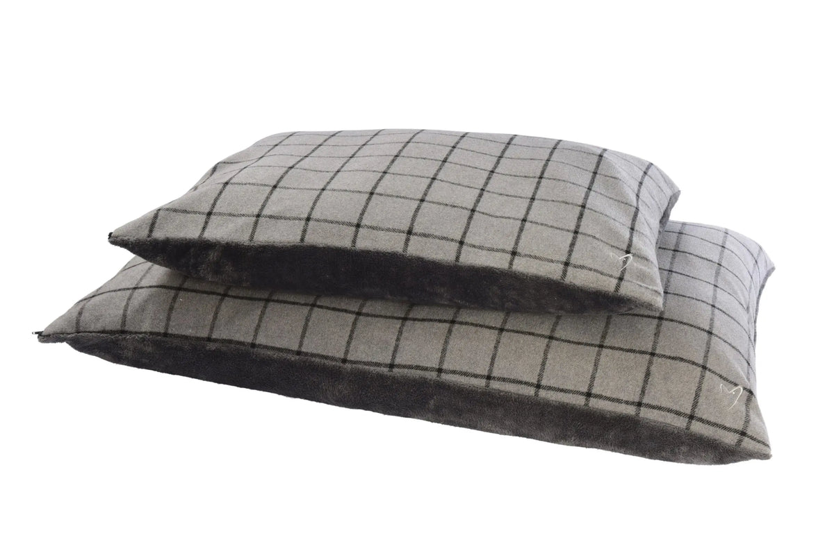 Camden Comfy Cushion Large Grey Check