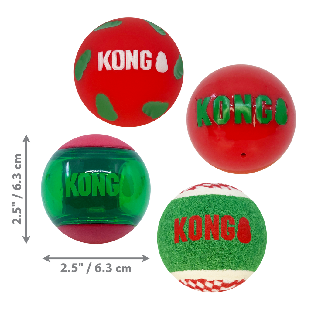 Kong Xmas Occasions Balls 4 Pack Medium