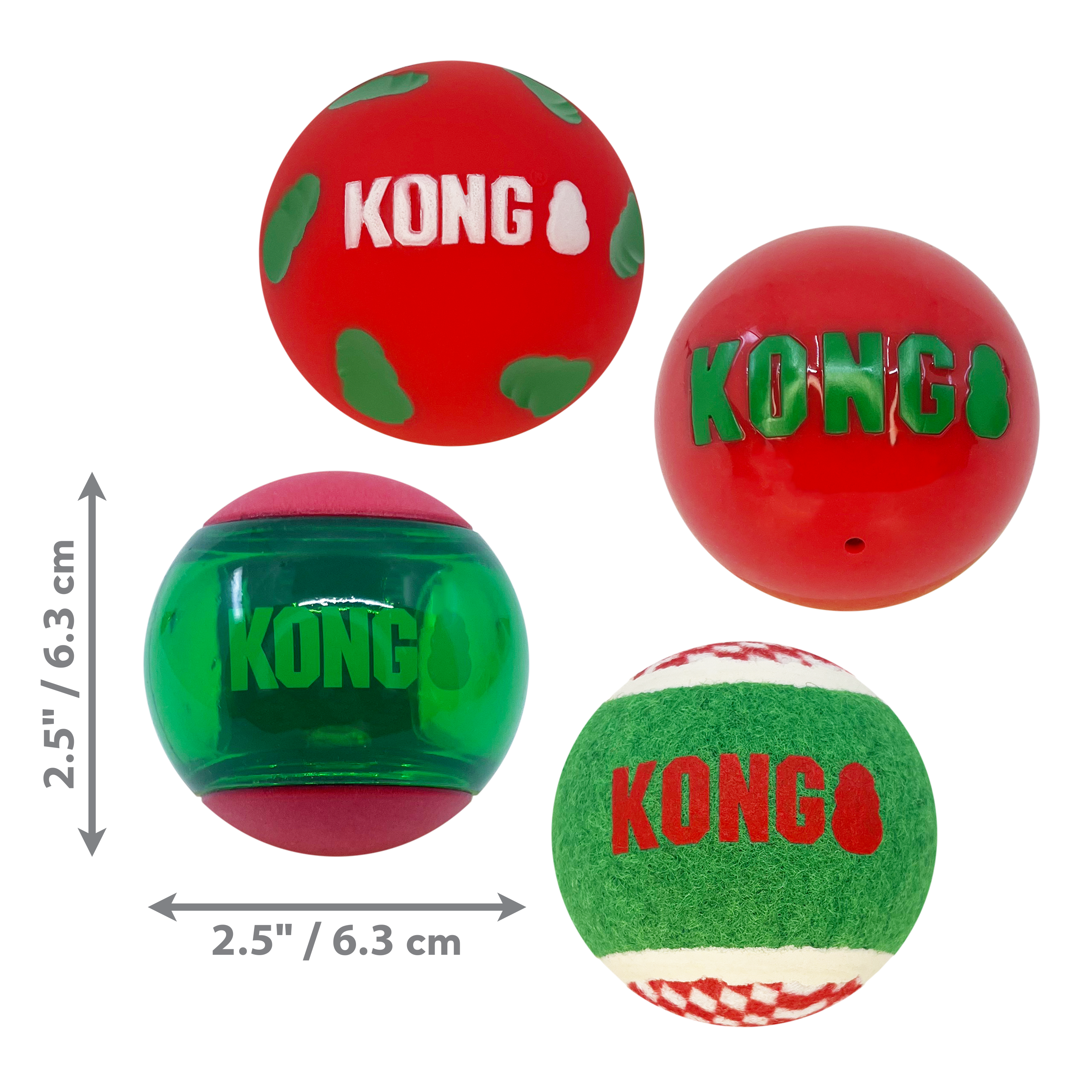 Kong Xmas Occasions Balls 4 Pack Medium