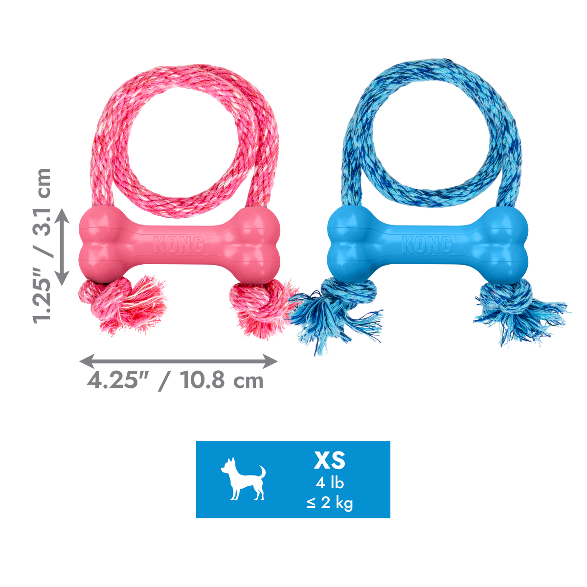 KONG Puppy Goodie Bone w/Rope XS EU